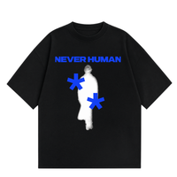 Never Human asterisk tee, front