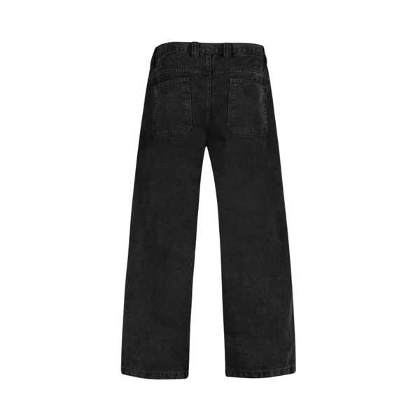 Never Human canvas pants in black cotton canvas, back