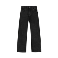 Never Human canvas pants in black cotton canvas, front