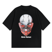 Never Human chrome tee, detail