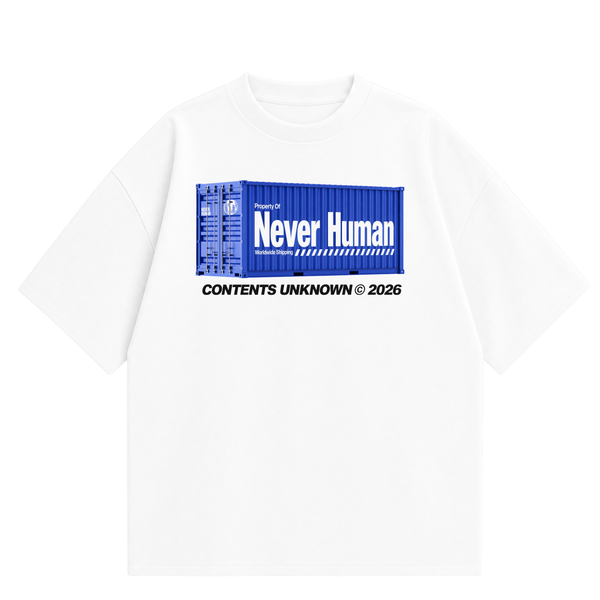 Never Human contents unknown tee, front