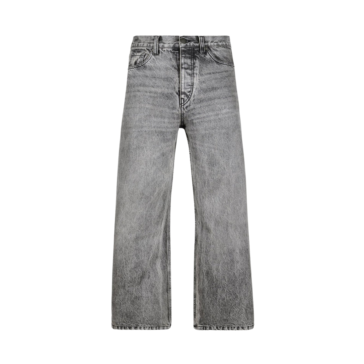 Never Human faded grey loose fit jeans, front