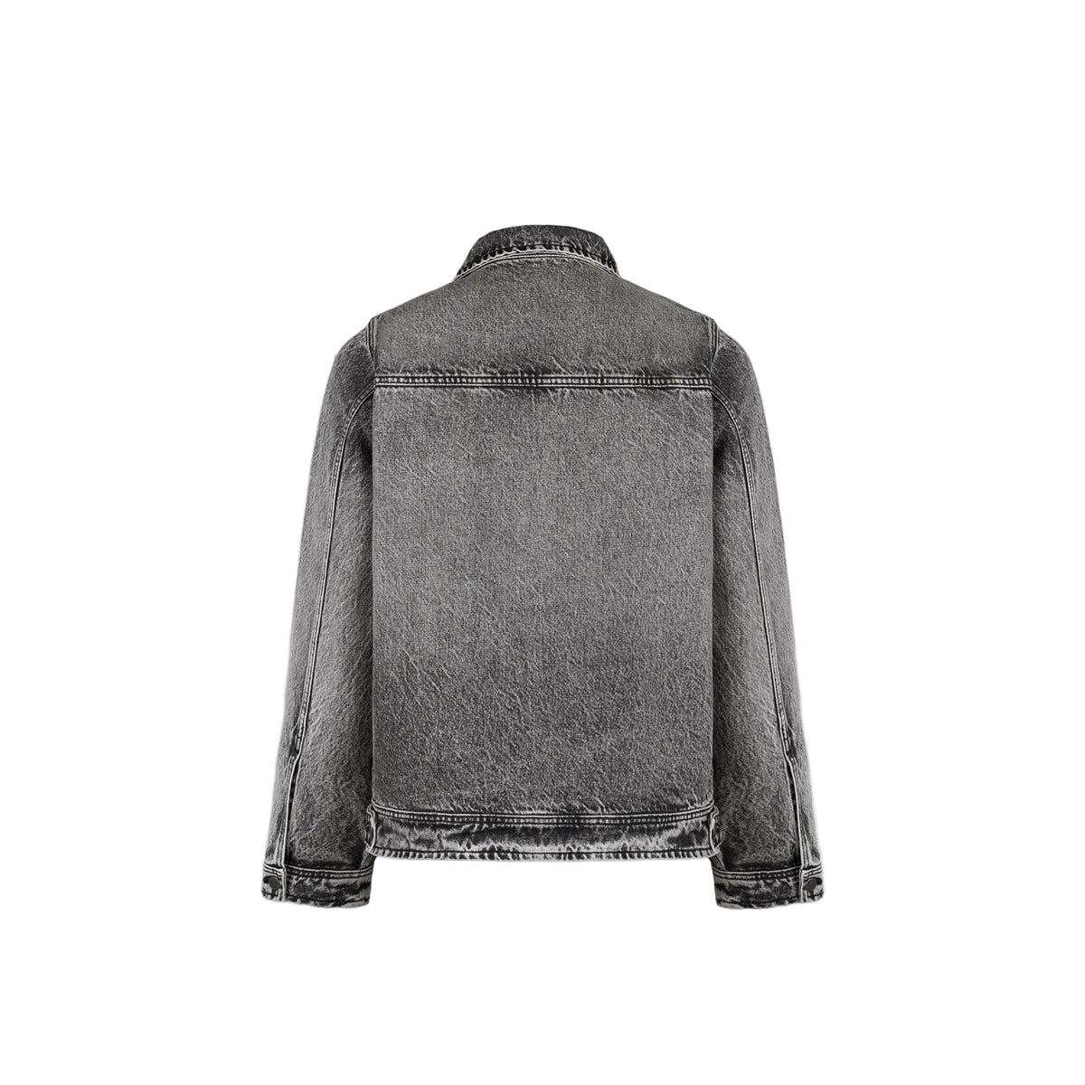 Never Human faded grey relaxed denim jacket, back