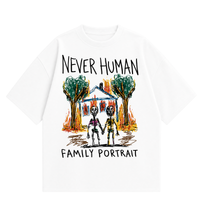 Never Human family portrait tee, front