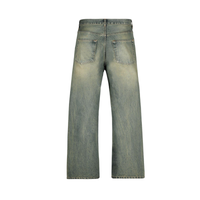 Never Human light blue loose fit jeans, back
