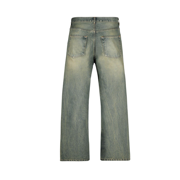 Never Human light blue loose fit jeans, back