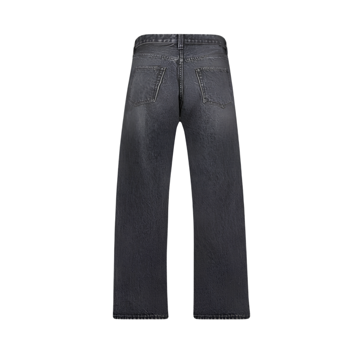 Never Human loose fit jeans in faded mid black, back