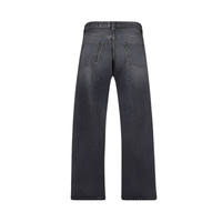 Never Human loose fit jeans in faded mid black, back