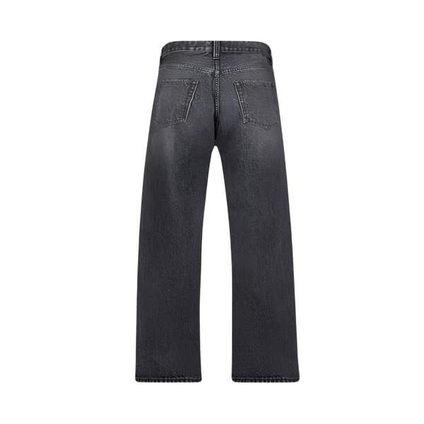 Never Human loose fit jeans in faded mid black, back
