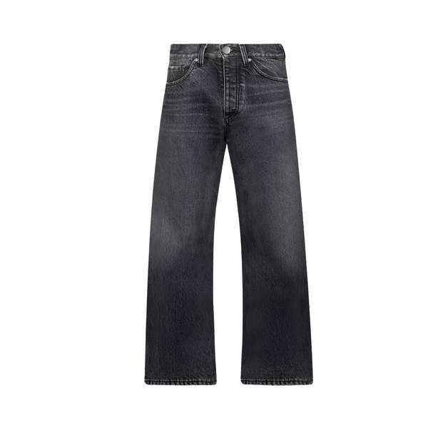 Never Human loose fit jeans in faded mid black, front