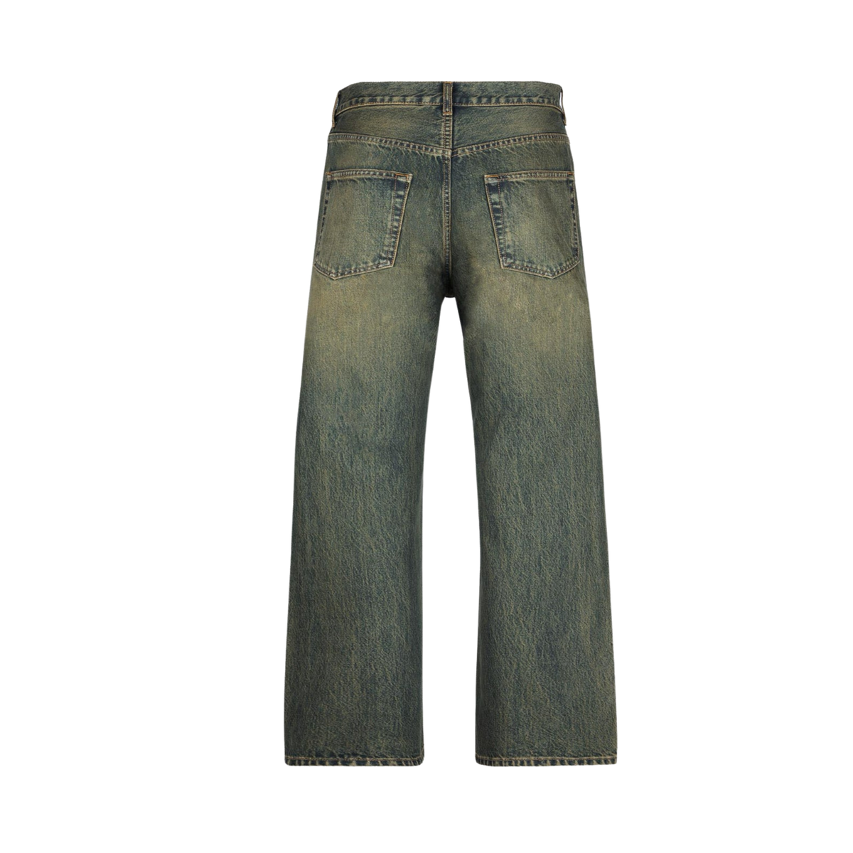 Never Human storm blue loose fit jeans, back