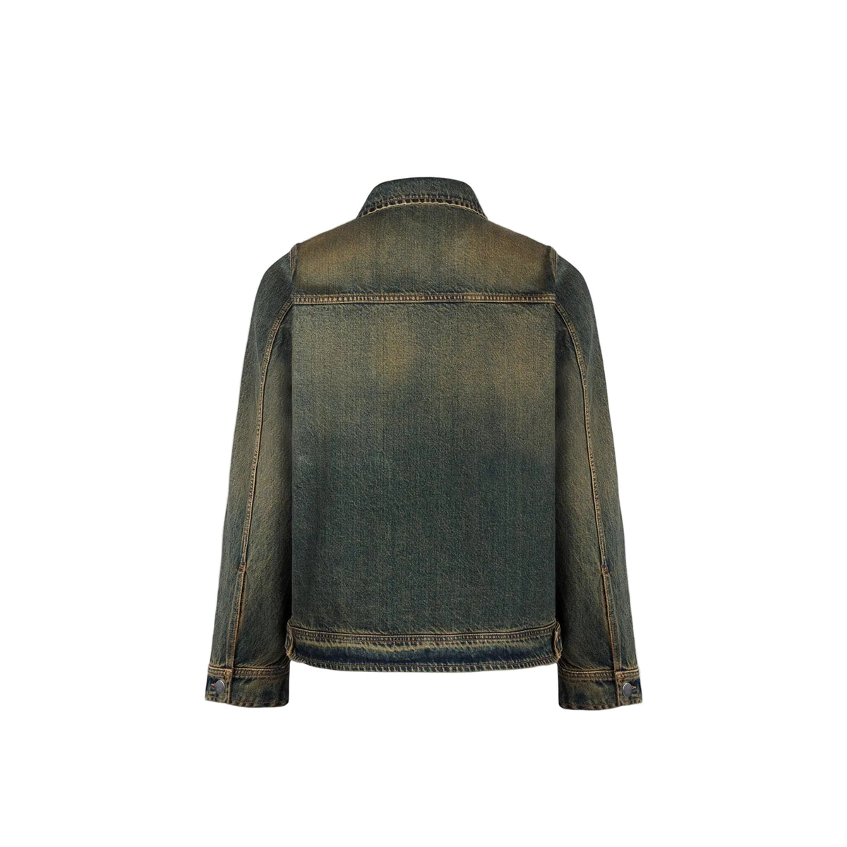 Never Human storm blue relaxed denim jacket, back