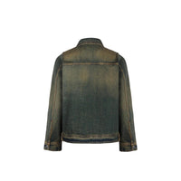 Never Human storm blue relaxed denim jacket, back