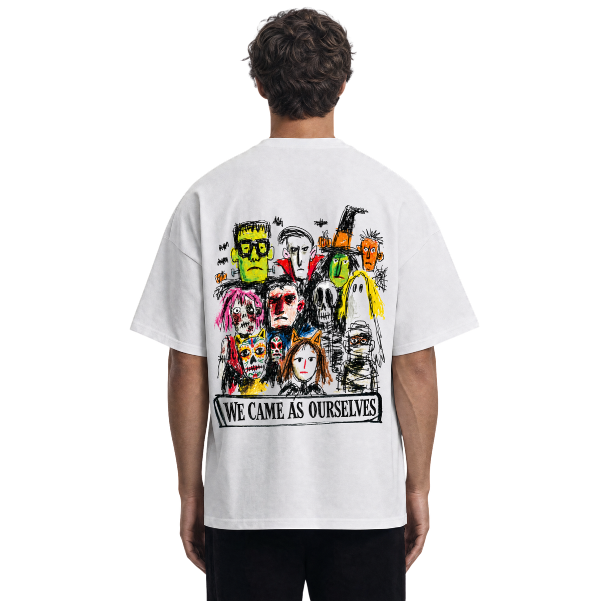 Never Human we came as ourselves tee, print detail
